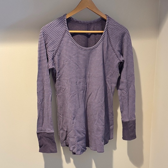 lululemon athletica Tops - lululemon athletica Purple Striped Long Sleeve Top
